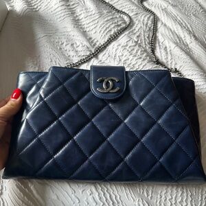 Chanel Navy Quilted Leather Bag